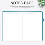 KUMEER Check Register – Elegant Check Registers for Personal Checkbook with Check & Transaction Registers, Hardcover Checkbook Log 5.2x7.6" (Turquoise)