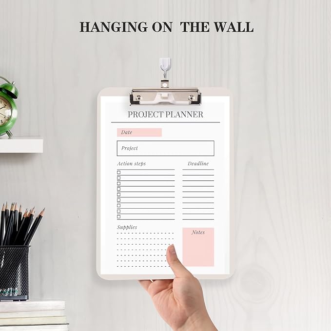 TFDLCG zm Plastic Clipboard with Pen Holder,Standard A4 Size,Nursing Clip Boards 8.5x11 Heavy Duty,Low Profile Clipboards for Women Kids Teacher,School Office and Home,Light Gray