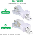 Thermal Label Holder for Shipping Labels Compatible with Barcode Express and Desktop Printers - Dual Support for Roll and Fan Fold Formats - Maximum Roll Diameter 7 Inches
