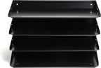 Huron Desktop Horizontal 4-Slot Legal File Binder Organizer Storage Letter Tray, Black Commercial Grade Steel