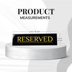 6 Reserved Table Signs – Black Stainless Steel with Yellow Mirror Lettering | Durable & Reusable Reserved Signs for Wedding & Restaurant Events | Wedding Accessories & Restaurant Supplies by Adaptic Group®