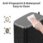 KdbK Stainless Steel Bathroom Trash Can with Lid Soft Close,1.6 Gallon Slim Garbage can,Small Metal Step Wastebasket for Office, Bedroom, Toilet, Black