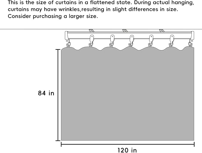Hoeflife Room Divider Curtains Blackout Floor to Ceiling Curtain with Hook Wall Mount Sliding Door Curtains Ceiling Mount Extra Wide Curtain Wall Divider for Room Separation(Greyish White,W120xH84in)