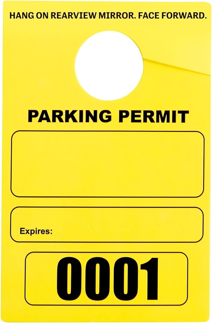 Juvale Rectangular Parking Permit Hang Tags - Sequentially Numbered Parking Passes - Writable Blank Car Passes - High-Visibility Yellow Hang Tags - 3 x 5 in, Yellow, Pack of 500