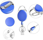 Retractable Badge Holder with Carabiner Reel Clip and Key Ring for ID Card Key Keychain Holders Blue 10 Pieces by Moever