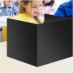 2 Pack Desk Dividers for Students - Durable & Waterproof Plastic Study Carrel Divider, Classroom Folders Teacher Supplies, Easy-to-Clean Plastic Privacy Shield Folder Boards for Student Desks, Black