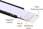 SmartSign Magnetic 'C' Channel Label Holders for Metal Racks and Shelves | 0.75" x 6" Pack of 25