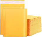 skardeco Kraft Bubble Mailers 6x10 Inch 50Pack Yellow Self-Seal Padded Envelopes Bubble Opaque Padded Mailers Shipping Bags for Small Businesses to Package and Mail Jewelry, Electronic Products