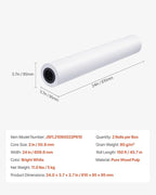 VEVOR Wide Format Paper, 24 in x 150 ft Plotter Roll, 2 Rolls CAD Bond Rolls with 2 in Core, 20 LB Bond Paper Rolls, Ideal for CAD Drawings, Engineering Plans, GIS Maps, and Architectural Designs