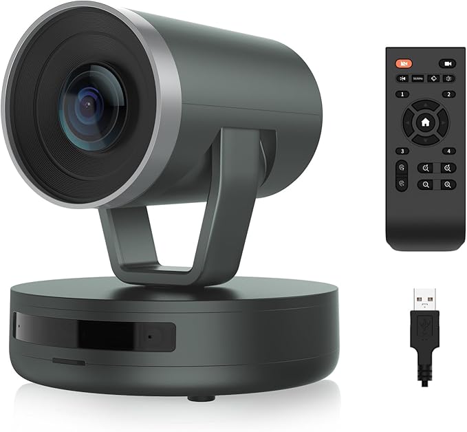 NEARITY V410 NDI PTZ Camera, 2K 10x Hybrid Zoom Video Conference Webcam, AI-Powered Noise Cancellation, 4 Preset Positions, 350° Pan&60° Tilt, 120° FOV, Remote Control for Zoom/Teams/Google Meet