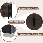 FATORRI 6 Cube Storage Organizer with Shelf, Short Horizontal Bookshelf for Living Room, Wood and Metal Cubby Bookcase, 47 Inch Industrial Low Book Shelf and Book Case (Dark Walnut)
