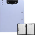 FRETONBA Clipboard Folder, A4 Foldable Clipboard with Horizontal and Vertical Double Metal Clips, 360 Degree Foldable Binder Clipboards with Pen Holder, File Cover Work Folder Clipboards, Purple