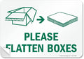 SmartSign Please Flatten Boxes Recycle Label | 7" x 10" Laminated Vinyl Sticker, Made in USA