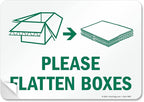 SmartSign Please Flatten Boxes Recycle Label | 7" x 10" Laminated Vinyl Sticker, Made in USA