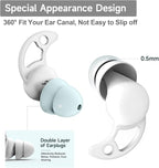 VANLON Noise Cancelling Ear Plugs, Washable Reusable Ear Plugs for Sleeping, 2Pairs Super Soft Fit Silicone Earplugs for Focus, Hearing Protection, 33dB Noise Reduction for Dogs Snoring (White)