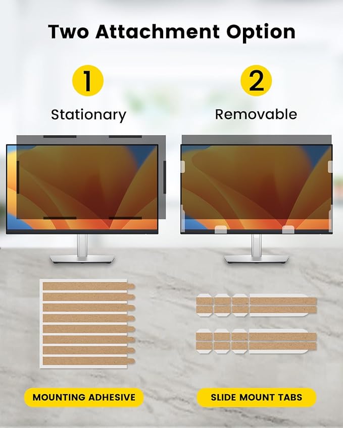 F FORITO 21.5 Inch 16:9 360°Privacy Screen Protector for Computer Monitor, Removable Eye Protection Anti Blue Light Anti Glare Computer Screen Privacy Shield for 21.5" Widescreen Monitors