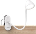LEPOWER Clip on Light, Reading Lights for Books in Bed with 5 Colors & Stepless Dimming, RG0 Eye-Care, Auto Timer & Night Light, Strong Clamp for Headboard, Bedside, Desk, White