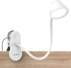 LEPOWER Clip on Light, Reading Lights for Books in Bed with 5 Colors & Stepless Dimming, RG0 Eye-Care, Auto Timer & Night Light, Strong Clamp for Headboard, Bedside, Desk, White