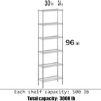 Regal Altair 14" Deep x 30" Wide x 96" Height Wire Shelving Kit | 6-Tier | NSF Commercial Storage Rack Unit