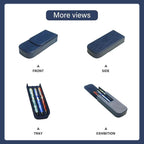MIVLXLX Leather Triple Pen Case Pencil Pouch Holder for Three Fountain Ballpoint Rollerball Pens and Pencils Gift Choice for Man/Woman/Office (blue)