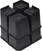 MXMZHXU Bed Risers 2 inch, 3 inch, 4 inch, 6 inch or 8 inch Heavy Duty Furniture Risers, Up to 6000 Lbs L Shaped Design Bed Lifts Blocks for Couch Desk Sofa Table (Black, 8 Inch 8 Pack)