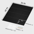 Neatsure Large Cork Board for Wall, 48" x 36" Bulletin Board with Pushpins, 12 Panels Felt Tiles Tack Push Pin Board for Office, Black