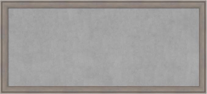 Amanti Art Grey Framed Magnetic Board 23x51 Oversize Vision Board for use with Magnets, 100% Metal Sheet to Display Items as Office Decor or for Home Organization in mudroom, Kitchen or Kids Room