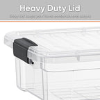Superio Clear Storage Boxes with Lids, 1.27 Quart Plastic Container Bins for Organizing, Stackable Crates, BPA Free, Non Toxic, Odor Free, Organizers for Home, Office and Dorm, 2 Pack