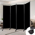 Room Divider (4 Panel) Wall Divider for Room Separation, 88 inch Wide Portable Privacy Screens W/Wheels, Metal Frame Freestanding Room Separators 5.6FT Room Partitions and Dividers