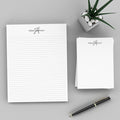 PrintPPS Personalized Monogram Notepads with your Name and Initial - 2 Pack Gift Set of 5 x 7 @ 50 Sheets Per Pad - Optional Ruled Lines - Custom Stationery For To Do Checklists, and Gifts