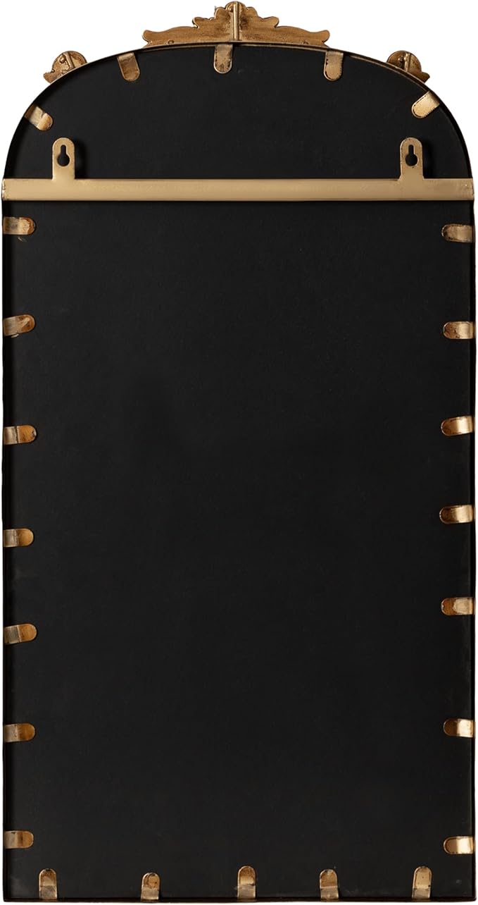 Kate and Laurel Arendahl Decorative Vintage Arch Chalkboard; 13 x 25; Gold; Framed Arched Ornate Magnetic Chalkboard for Unique Display; Decoration; and Organization