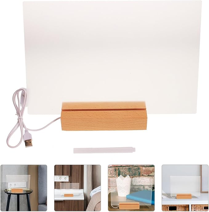 COHEALI Transparent Acrylic Desktop Message Board Frameless Office Note Board Reusable Clear Writing Surface for Home School and Work Desk Organization