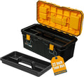 POWERTEC 22-Inch Tool Box with Trays - Lockable, Metal Latch, Organizer, Portable Storage for Tools, Small or Mid-Sized Parts (72363)