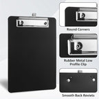 WOPPLXY 20 Pack Mini Clipboards, 6 x 9 Inch Small Clipboards Pocket Clipboard, Plastic Memo Clipboard with Profile Clip, Small Plastic Clip Board for Notepads Receipts Tickets(Black)