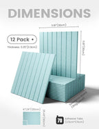 Large Felt Bulletin Board 48" x 36" Cork Board Alternative-12 Pack with 70 Safe Removable Adhesive Tabs, Cork Boards for Walls Felt Board for Home Office Classroom Pin Board-Seafoam Blue