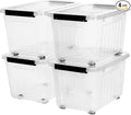 Citylife 54 QT Clear Plastic Storage Bins with Lids Stackable and Nestable Storage Boxes with Lids Large Plastic Storage Containers for Garage, Closet, Kitchen, 4 Packs