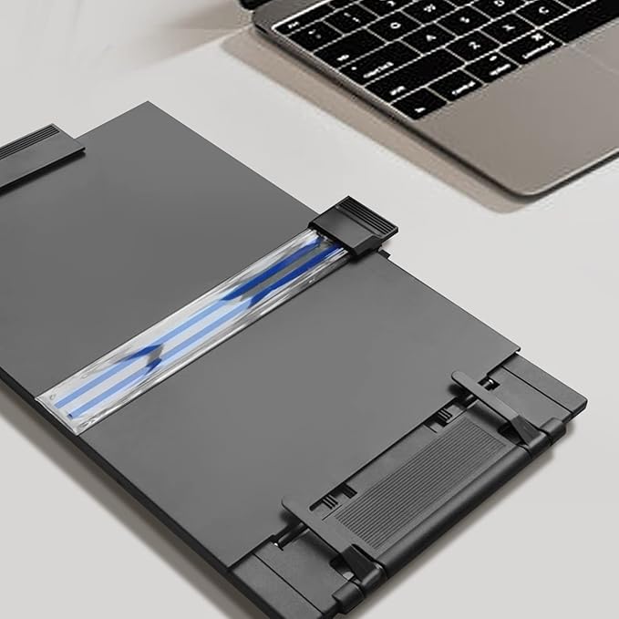 Lihaobm Desktop Document Book Holder, Document Paper Holder for Typing with 7 Adjustable Positions and Highlight Text Bar for A4 Paper Music Book, Black