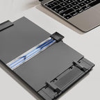 Lihaobm Desktop Document Book Holder, Document Paper Holder for Typing with 7 Adjustable Positions and Highlight Text Bar for A4 Paper Music Book, Black