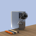 Premium Desktop Manual Pencil Sharpener, Desk Mount Design with Metal Clamp, Alloy Steel Hob，Hand Crank Operation, Silver and Gray
