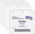 Clear ID Holder for Lanyard - ID Card Holder Waterproof (Inches, 4 x 3 Horizontal 100 Pack)