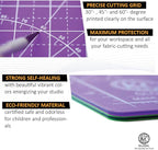 KC GLOBAL A2 (25"x19") Professional Grade Self-Healing Cutting Mat (Purple) - Odor-Free, Double-Sided, eco-Friendly, Durable. Premium Desk mat for Crafting, Sewing, Quilting and Art Projects