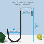 FYY Over The Door Hooks, 10 Pack Door Hangers Hooks with Rubber Prevent Scratches Heavy Duty Organizer Hooks for Living Room, Bathroom, Bedroom Hanging Clothes, Towels, Hats, Coats, Bags Black