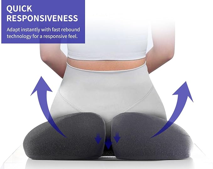 Pubemy SupremeComfort X-Large Gel Infused High Density Foam Seat Cushion for Office Chair, Kitchen Chair, Car Seats- Elevate Your Seating Experience -Pressure Sore and Tailbone Pain Relief