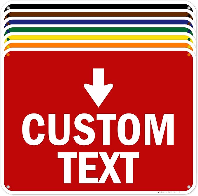 Custom Arrow,Custom Directional Sign, Down Arrow,18x24 Inches, 55 mil thick HDPE (high density polyethylene) Made in USA by My Sign Center