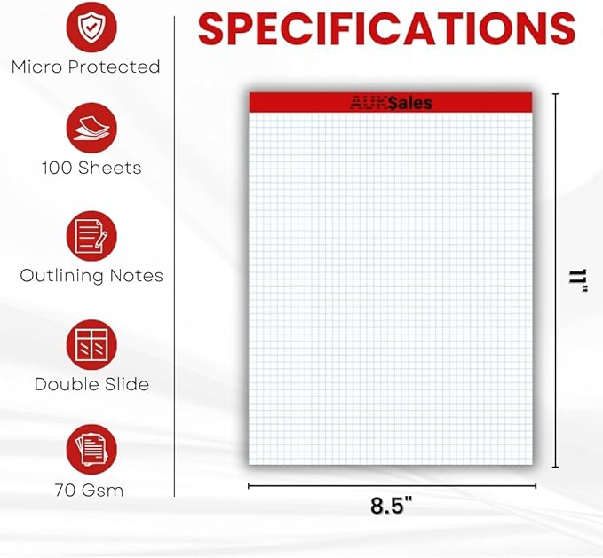 Graph Paper Pad Multisize (1, 8.5" x 11")