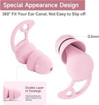 VANLON Ear Plugs for Noise Reduction, Reusable Sleeping Ear Plugs, 2Pairs Super Soft Fit Silicone Earplugs for Concerts, Sleep Snoring, Work, 33dB Noise Reduction Ear Plugs for Sound Blocking (Pink)