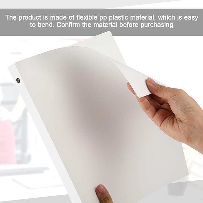 Henoyso 48 Pcs 3 Ring Binder 0.5 Inch Round Fits Letter Size 8.5'' x 11'' Paper Plastic Flexible Binder Bulk Holds 140 Sheets with 1 Pockets Versatile Organizer for Home Office School (White)