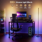YIKBIK 2PCS RGB Floor Lamp, Bluetooth APP and Remote Control 65" Smart Modern Standing Lamp Music Sync 16 Million DIY Colors Changing LED Floor Lamp with Heavy Base for LivingRoom Bedroom GameRoom