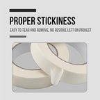 Lichamp Masking Tape 1 inch, 20 Pack General Purpose Beige White Masking Tape, 1 inch x 55 Yards x 20 Rolls (1100 Total Yards)