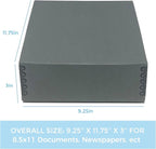 Lineco Archival Museum Storage Box with Removable Lid and Drop Front Design, 8.5 x 11 x 3 Inch. Preserve Longevity, Store Photos, Documents, Cards, Magazines, Prints, DIY. Gray